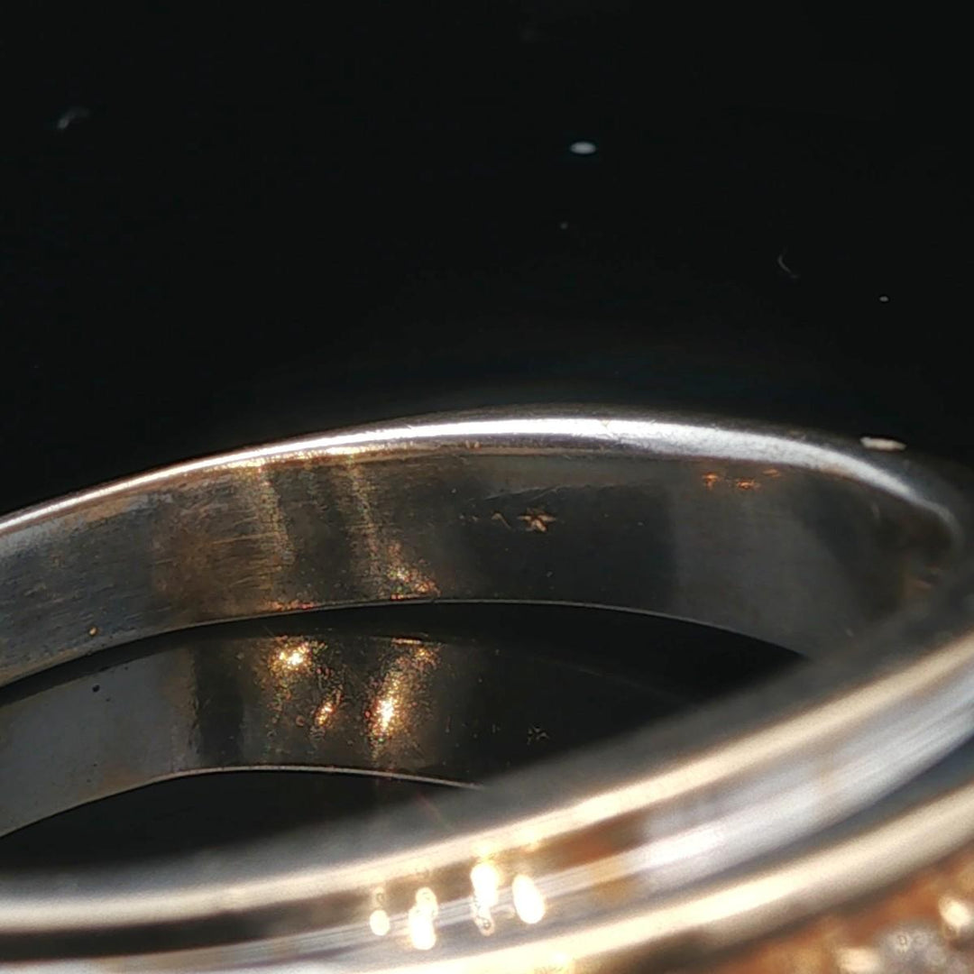 14k Yellow and White Gold 0.25cttw Diamonds Men's Band Ring Size 11.5