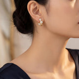 18k Yellow Gold and 1cttw Diamond Floral Stud Earrings