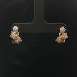 18k Yellow Gold and 1cttw Diamond Floral Stud Earrings