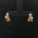 18k Yellow Gold and 1cttw Diamond Floral Stud Earrings