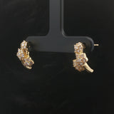18k Yellow Gold and 1cttw Diamond Floral Stud Earrings