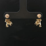 18k Yellow Gold and 1cttw Diamond Floral Stud Earrings