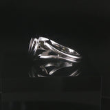 18k White Gold and Floating Diamonds 11.4g Heart Ring Size 6.5