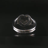 18k White Gold and Floating Diamonds 11.4g Heart Ring Size 6.5