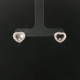 18k White Gold and 0.50cttw Diamond Floating Heart Stud Earrings