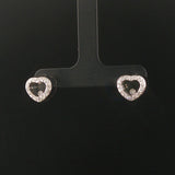 18k White Gold and 0.50cttw Diamond Floating Heart Stud Earrings