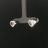 18k White Gold and 0.50cttw Diamond Floating Heart Stud Earrings