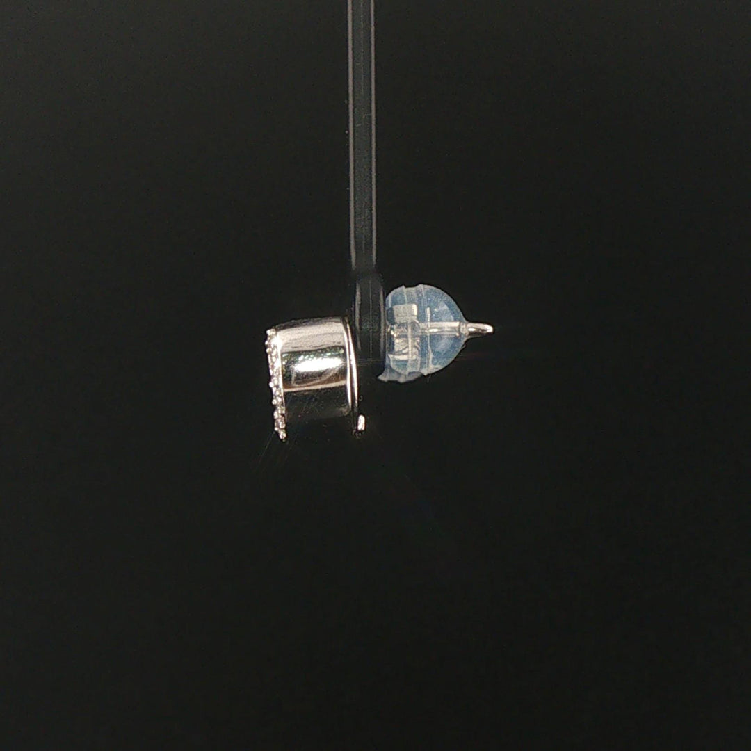 18k White Gold and 0.50cttw Diamond Floating Heart Stud Earrings