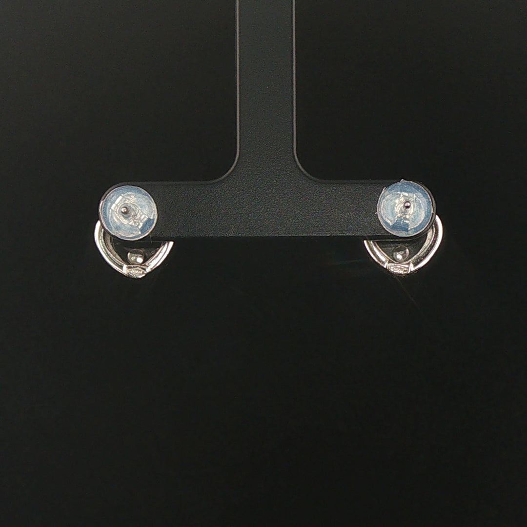 18k White Gold and 0.50cttw Diamond Floating Heart Stud Earrings