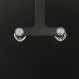 18k White Gold and 0.50cttw Diamond Floating Heart Stud Earrings