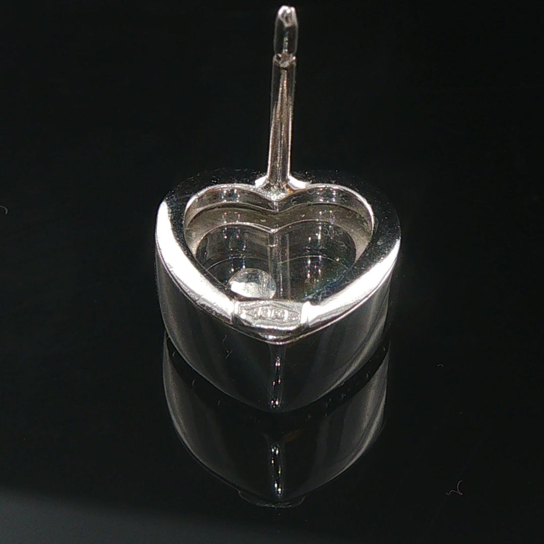 18k White Gold and 0.50cttw Diamond Floating Heart Stud Earrings