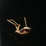 14k Yellow and White Gold Ruby and Diamond Ladies Ribbon Earrings