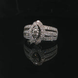 14k White Gold and 0.80cttw Diamond Ladies Ring Size 7.75