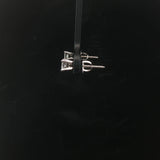 14k White Gold 0.52cttw Princess Cut Diamond Stud Earrings