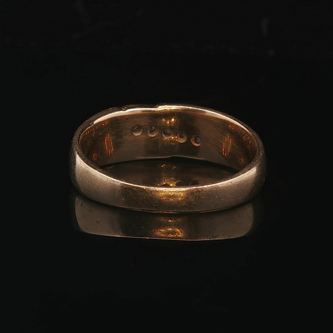 14k Yellow Gold and 0.20cttw Diamond Vintage Band Ring Size 9.25