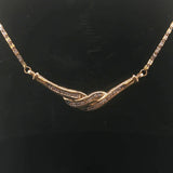 14k Yellow and White Gold Diamond Vintage Fancy Link Pendant Necklace 17"