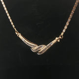 14k Yellow and White Gold Diamond Vintage Fancy Link Pendant Necklace 17"