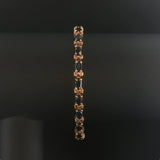 14k Yellow Gold Blue Sapphire and Diamond 13.5g Vintage Link Bracelet 7"