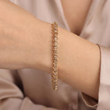 14k Yellow Gold and 2cttw Diamond Vintage S Link Tennis Bracelet 7.25"