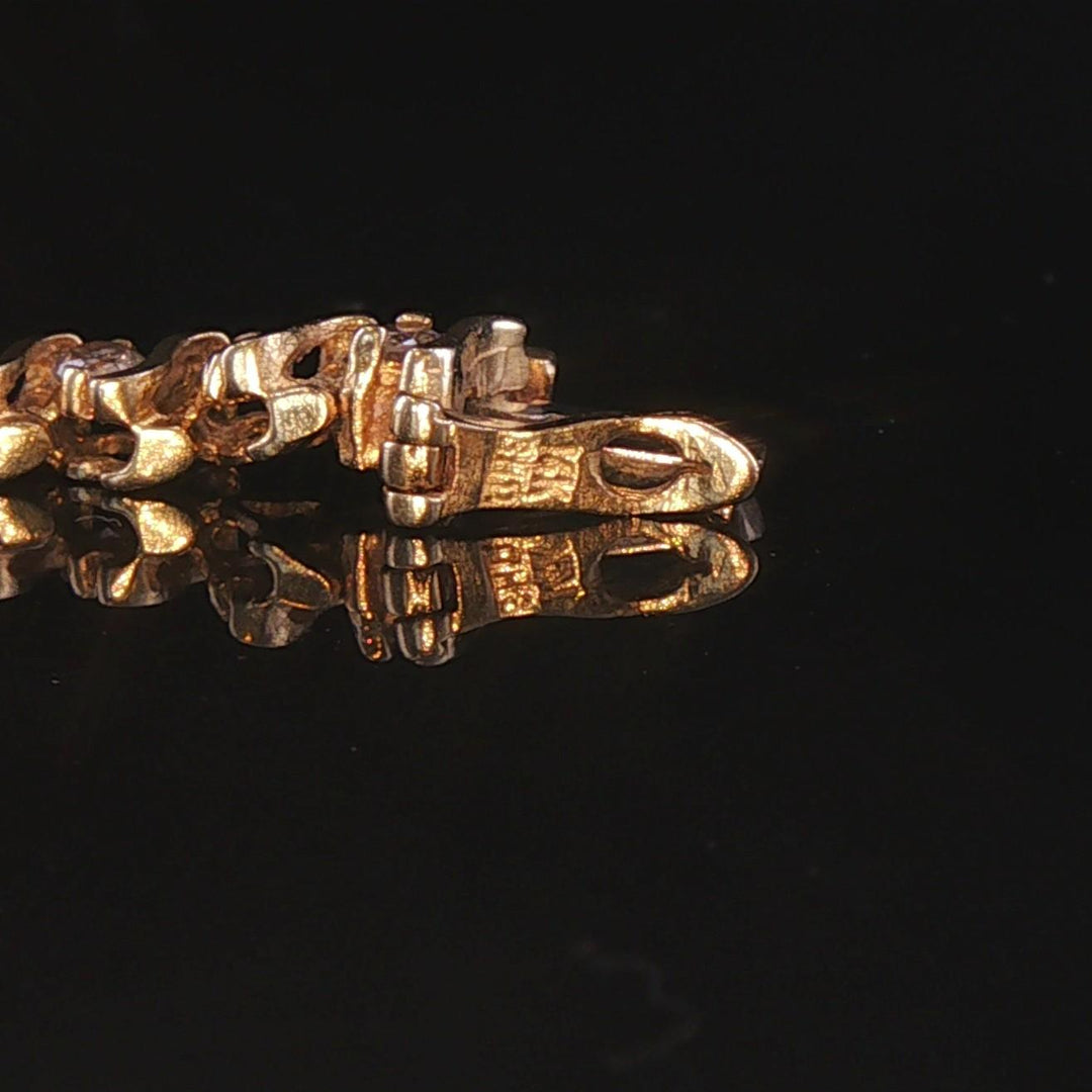 14k Yellow Gold and 2cttw Diamond Vintage S Link Tennis Bracelet 7.25"