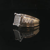 14k Yellow and White Gold 1cttw Diamond Cluster Ring Size 7