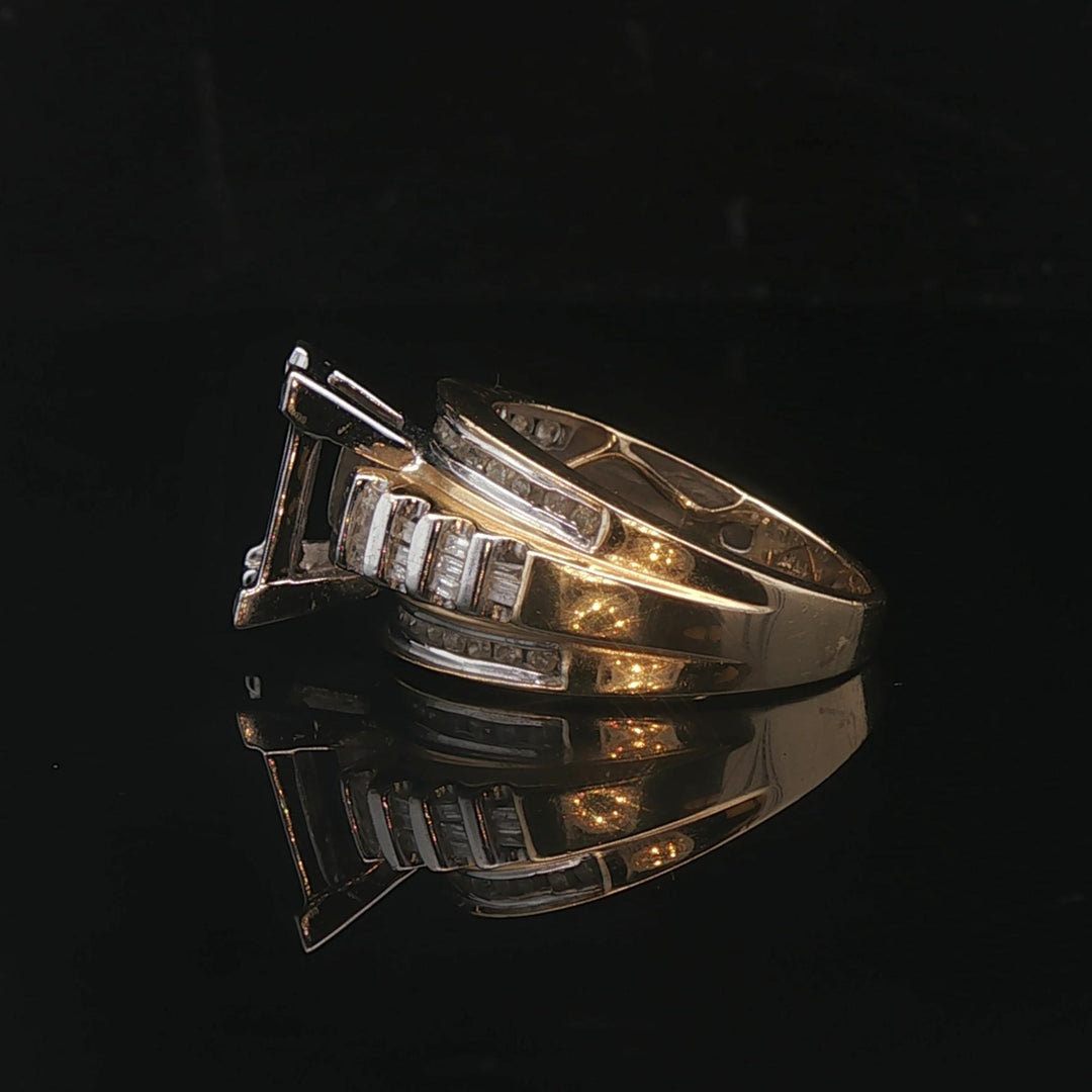 14k Yellow and White Gold 1cttw Diamond Cluster Ring Size 7