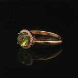 Effy 14k Yellow Gold 1ct Peridot and Diamond Halo Ring Size 7