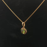 Effy 14k Yellow Gold 1ct Peridot and Diamond Halo Pendant Necklace 16" or 18"