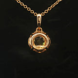 Effy 14k Yellow Gold 1ct Peridot and Diamond Halo Pendant Necklace 16" or 18"