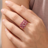 14k Yellow Gold 2.2cttw Ruby and 0.40cttw Diamond Band Ring Size 10