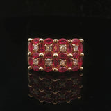 14k Yellow Gold 2.2cttw Ruby and 0.40cttw Diamond Band Ring Size 10