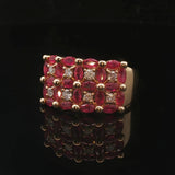 14k Yellow Gold 2.2cttw Ruby and 0.40cttw Diamond Band Ring Size 10