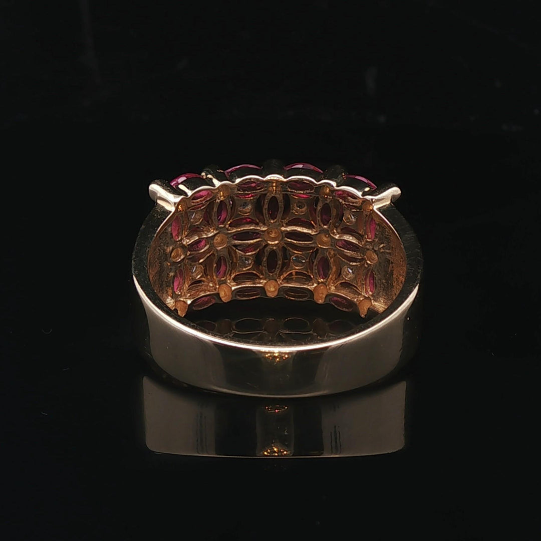 14k Yellow Gold 2.2cttw Ruby and 0.40cttw Diamond Band Ring Size 10