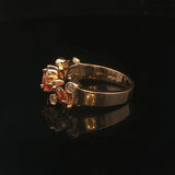 Effy 14k Yellow Gold Orange Sapphire and Diamond Band Ring Size 8