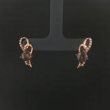 LeVian 14k Rose Gold Smoky Quartz and Diamond Stud Earrings