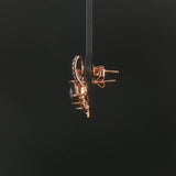 LeVian 14k Rose Gold Smoky Quartz and Diamond Stud Earrings