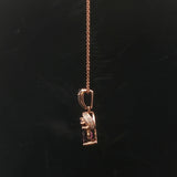 LeVian 14k Rose Gold 1ct Oval Cut Rhodolite and Diamond Pendant Necklace 18"