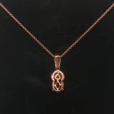 LeVian 14k Rose Gold 1ct Oval Cut Rhodolite and Diamond Pendant Necklace 18"