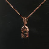 LeVian 14k Rose Gold 1ct Oval Cut Rhodolite and Diamond Pendant Necklace 18"