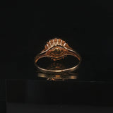 14k Yellow Gold Pearl and Diamond Halo Ring Size 6.75