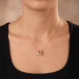 14k Yellow Gold and 0.50cttw Diamond Vintage Heart Slide Pendant 0.75"