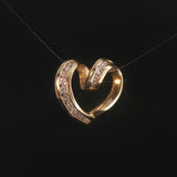 14k Yellow Gold and 0.50cttw Diamond Vintage Heart Slide Pendant 0.75"