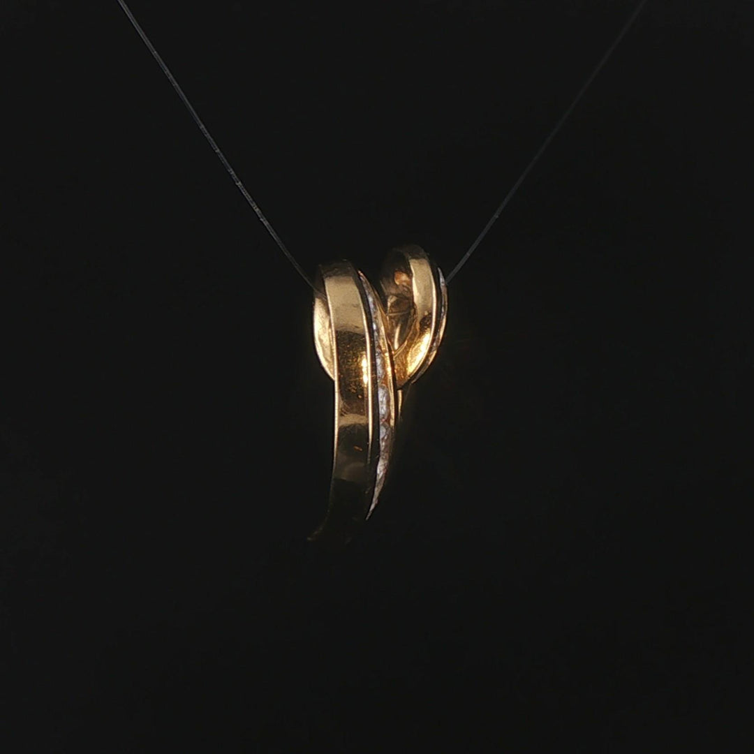 14k Yellow Gold and 0.50cttw Diamond Vintage Heart Slide Pendant 0.75"