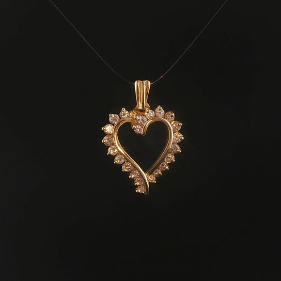 Pendentif Cœur Vintage 1970 Plaqué Or, Neuf Avec étiquettes, Bijou Femme, Symbole Amour