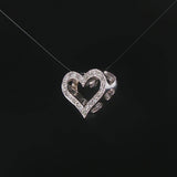 14k White Gold and 0.10cttw Diamond Heart Slide Pendant