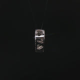 14k White Gold and 0.10cttw Diamond Heart Slide Pendant