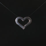 14k White Gold and 0.10cttw Diamond Heart Slide Pendant