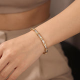 10k Yellow Gold 2cttw Baguette Diamond Fancy Link Bracelet 7"