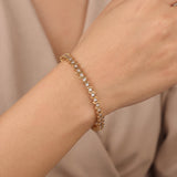 10k Yellow Gold and 2.5cttw Diamond Vintage S Link Tennis Bracelet 7.25"