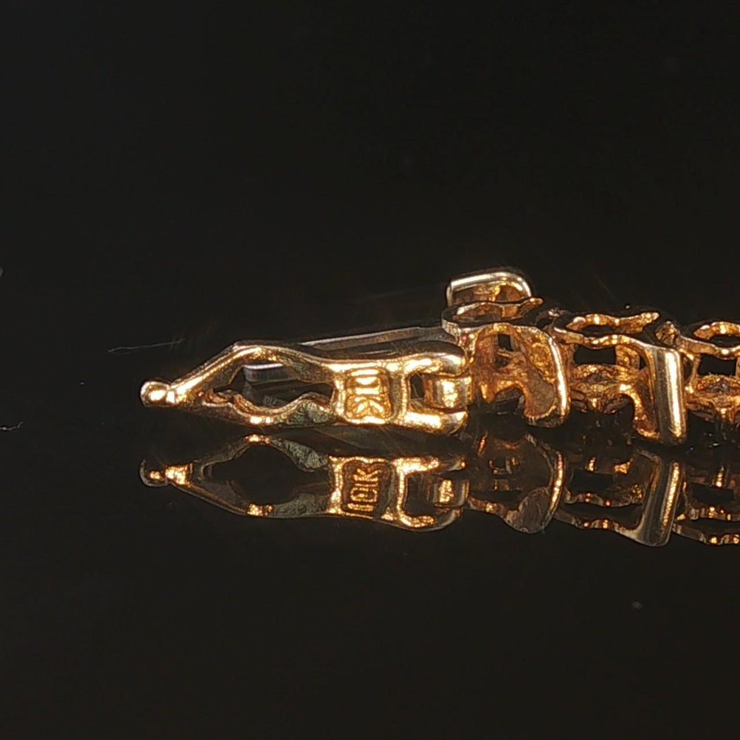 10k Yellow Gold and 2.5cttw Diamond Vintage S Link Tennis Bracelet 7.25"